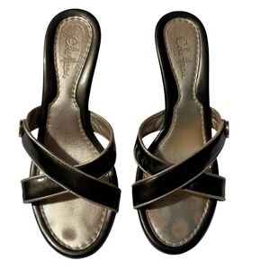 Cole Haan Wedge Sandals Green and Gold Size 5B